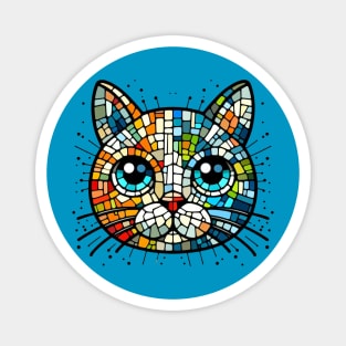 Mosaic Art Cat for Kids Magnet